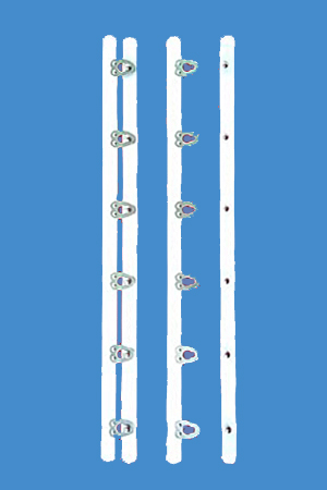 Korzett fűzőkapocs, 32 cm hosszú - WHITE (fehér)
